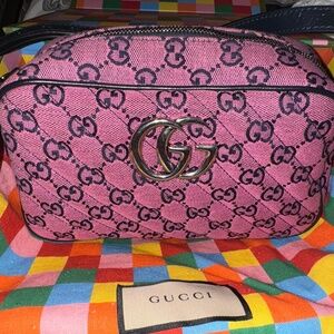 Small GG Marmont Chain Shoulder Bag Pink